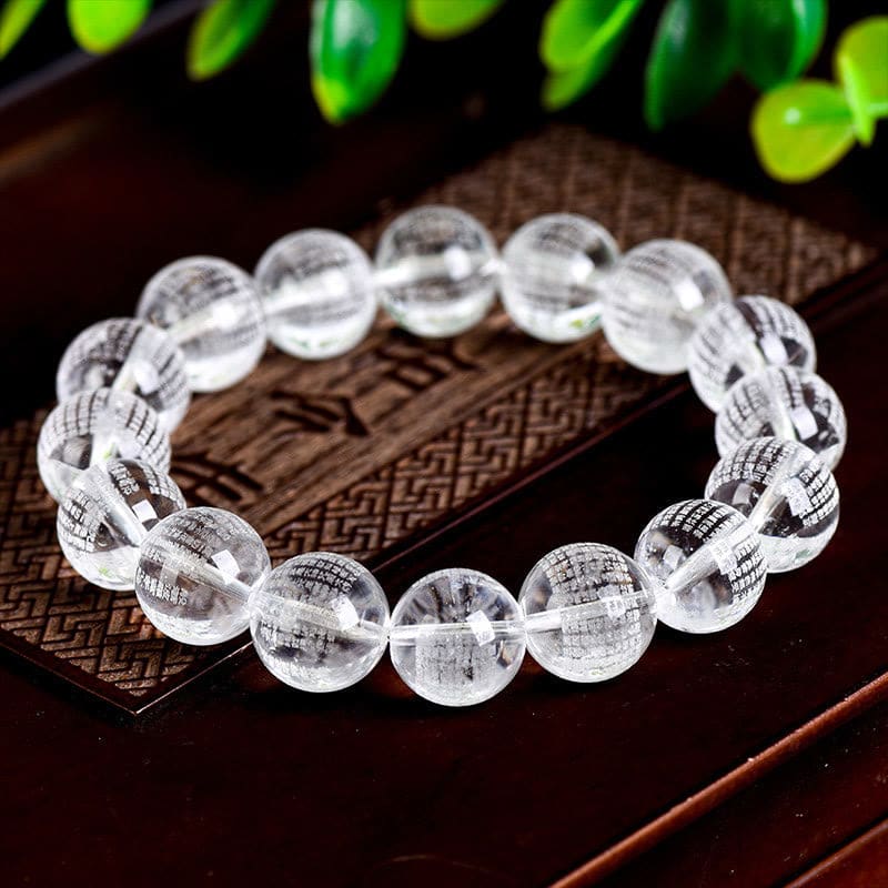 clear quartz sutra bracelet diamond sutra engraved crystal bracelet
