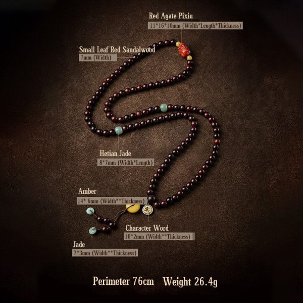 red sandalwood buddha bracelet packaging presentation