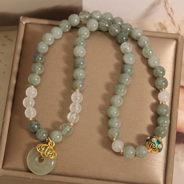 green jade double layer bracelet side angle view
