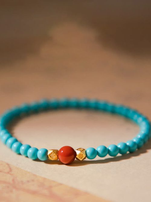 Turquoise Energy Bracelet Red Agate Citrine Balance Jewelry