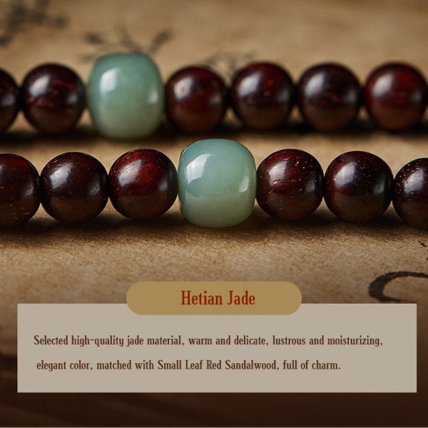 red sandalwood spiritual mala bracelet jewelry detail