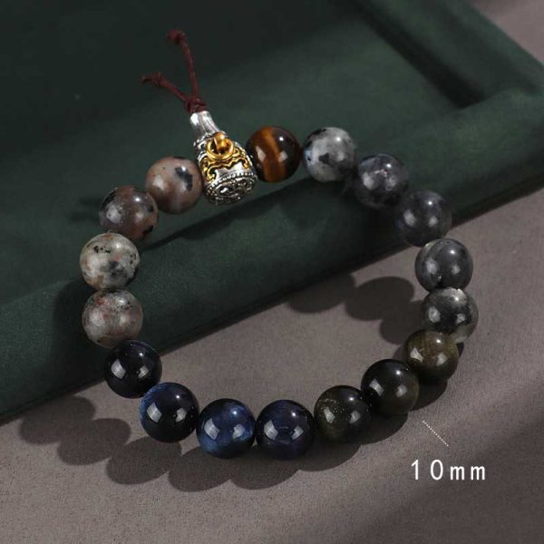 1726125253_53b108e2-6d78-443d-851d-6cd69fb37597.jpg Black Obsidian Tiger Eye Bracelet – Natural Gemstone Triple Protection Crystal Bracelet for Men Women, Strength & Grounding