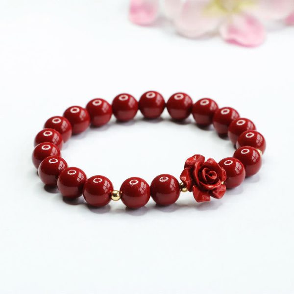 cinnabar rose bracelet cultural jewelry close up