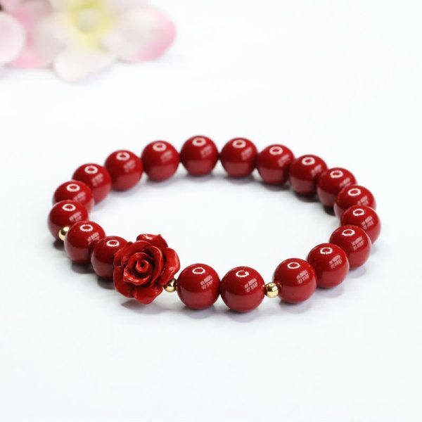cinnabar rose bracelet worn on wrist style