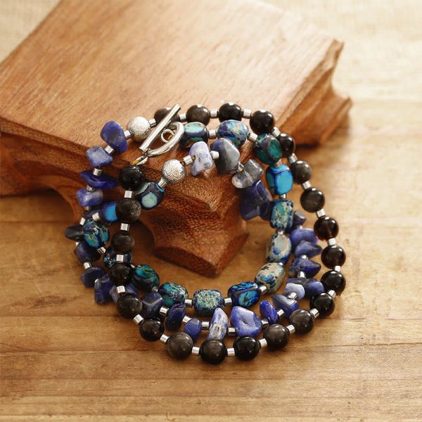 Lapis Lazuli & Obsidian Bracelet – Protection & Calm Energy