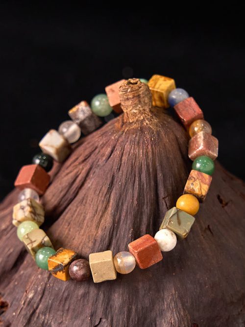 Prosperity Energy Bracelet with Shoushan Stone and Red Agate crystal jewelry