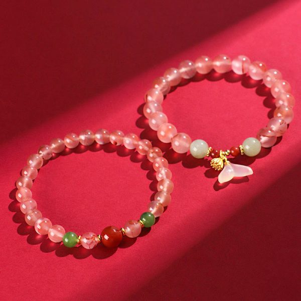 Red Agate Orchid Bracelet – Hetian Jade Luck & Transformation
