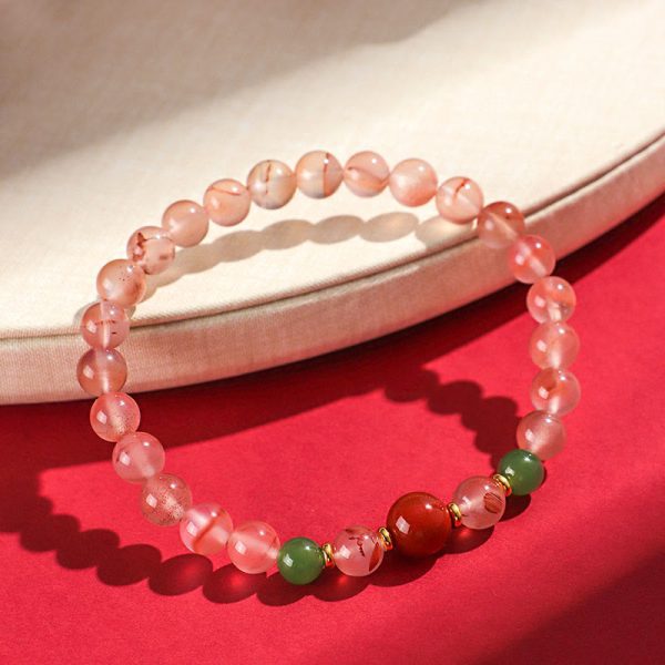 Red Agate Orchid Bracelet – Hetian Jade Luck & Transformation