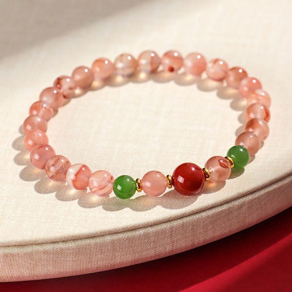 Red Agate Orchid Bracelet – Hetian Jade Luck & Transformation