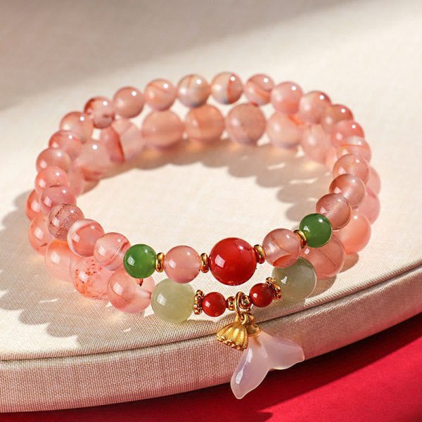 Red Agate Orchid Bracelet – Hetian Jade Luck & Transformation