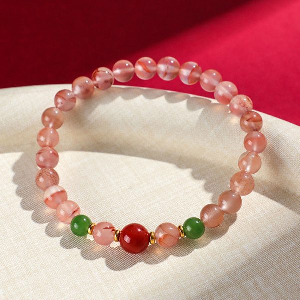 Red Agate Orchid Bracelet – Hetian Jade Luck & Transformation