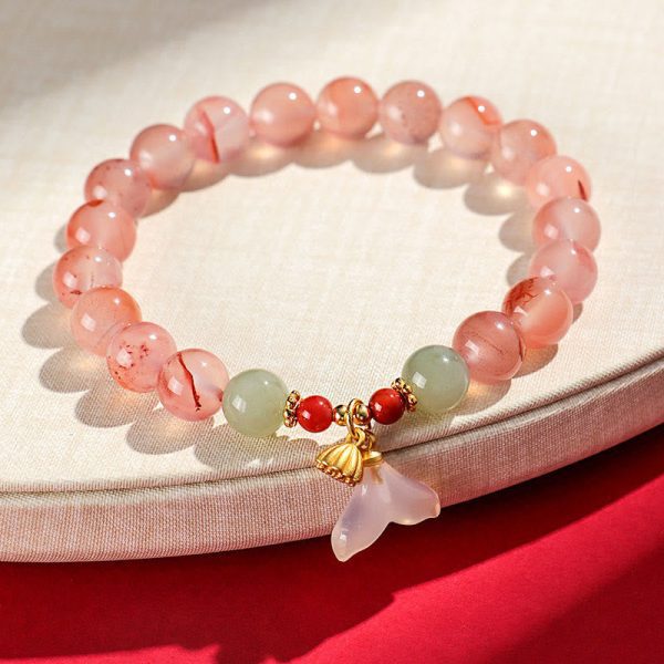 Red Agate Orchid Bracelet – Hetian Jade Luck & Transformation