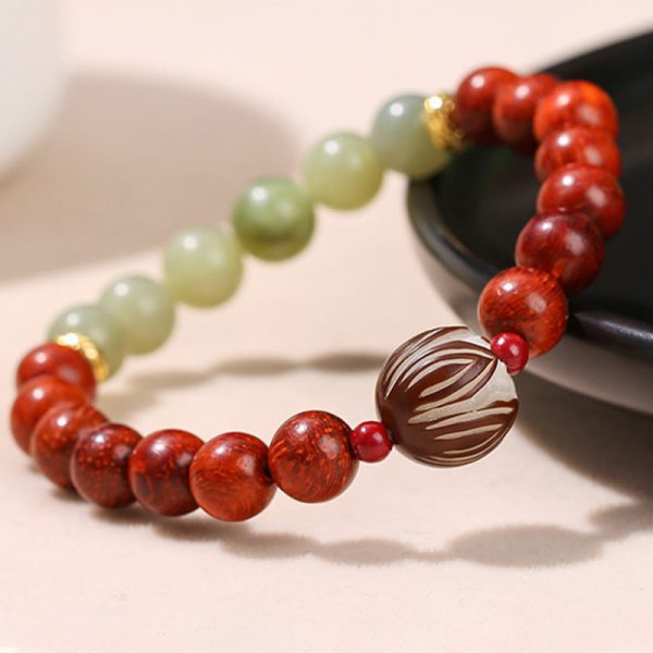 Wood & Jade Energy Bracelet – Five Elements Balance & Growth
