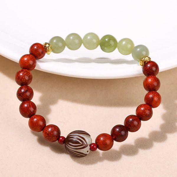 Wood & Jade Energy Bracelet – Five Elements Balance & Growth