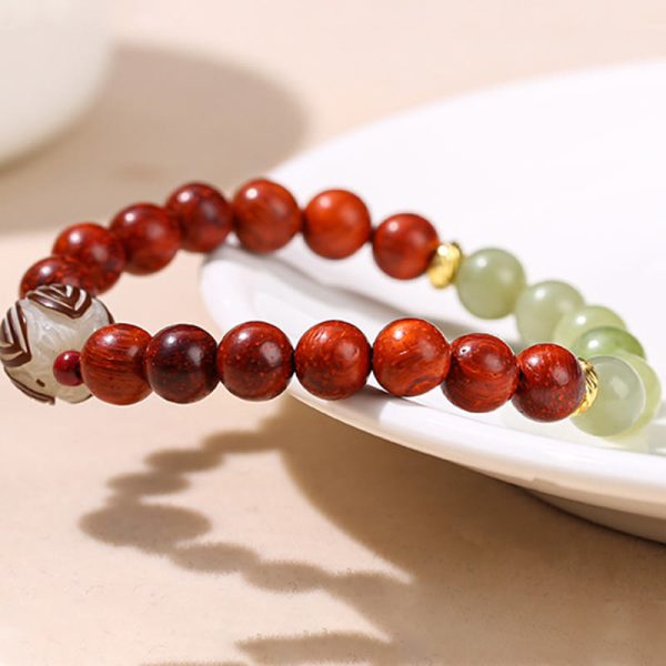 Wood & Jade Energy Bracelet – Five Elements Balance & Growth