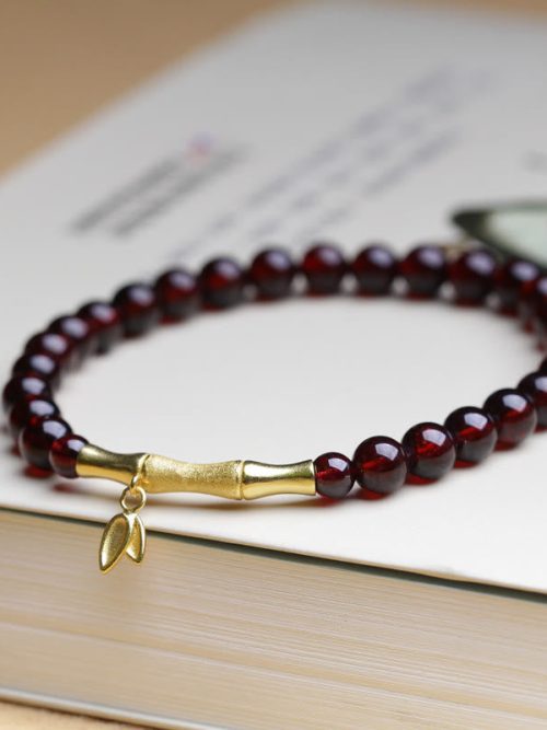 Garnet Bracelet Love Passion Bamboo Design.jpg Garnet Love Bracelet Bamboo Passion Crystal Jewelry