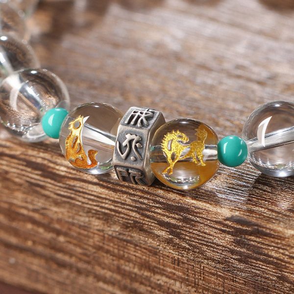 Clear Quartz Energy Bracelet – Mantra Healing Crystal Jewelry