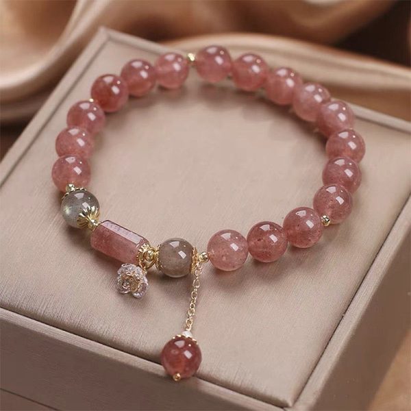 1ccb0c74-728b-4e7f-8625-687137b3ca5f.jpg Strawberry Quartz Love Bracelet – Rose Crystal Healing Jewelry