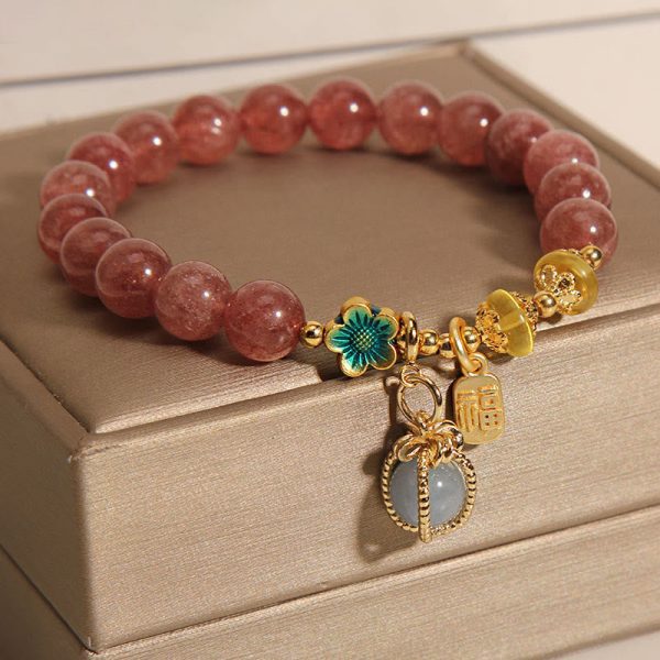 Strawberry Quartz Love Bracelet – Luck & Attraction Crystal
