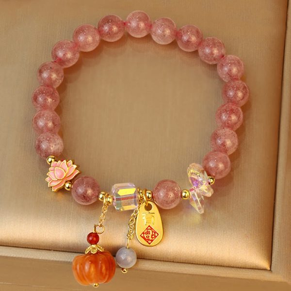 49417e0dd4efa42037e2725036b608fb.jpg Strawberry Quartz Crystal Bracelet – Natural Healing Gemstone Bead Bracelet for Good Luck, Love Attraction & Positive Energy