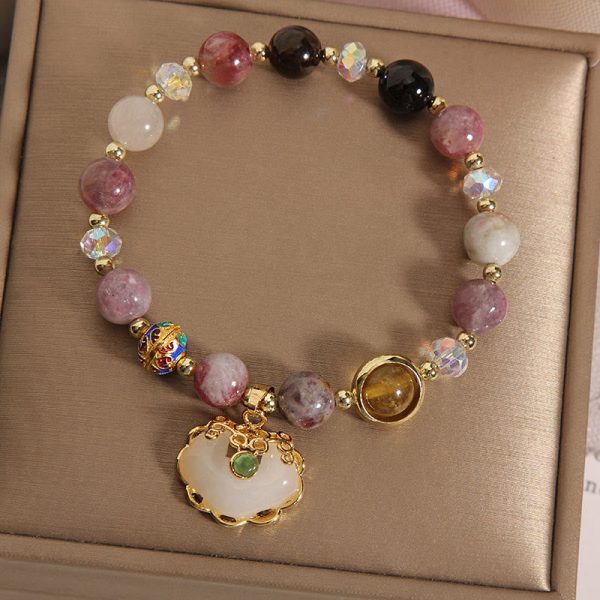 497c066ca6e72bca5b3b168fe9912f7f.jpg strawberry quartz bracelet natural pink crystal healing