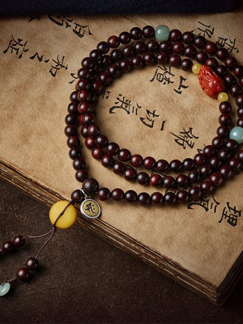red sandalwood buddha bracelet 108 bead mala meditation protection bracelet
