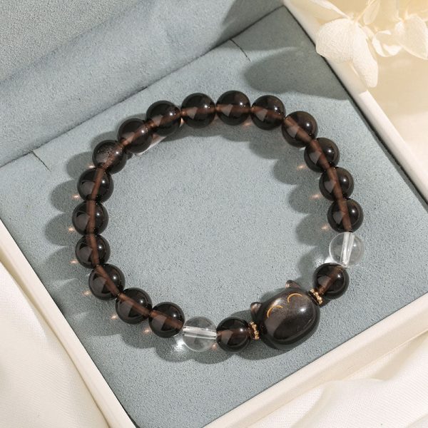 59d7a6bf8c0b0dcdfed638f39334e6c2.jpg Smoky Quartz Wealth Bracelet – Lucky Cat Energy Protection