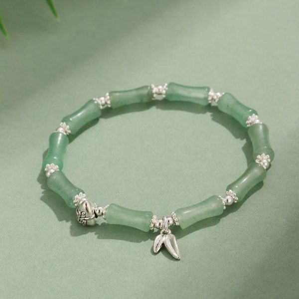 Green Jade Bamboo Bracelet – Dragonfly Luck & Growth Crystal Jewelry