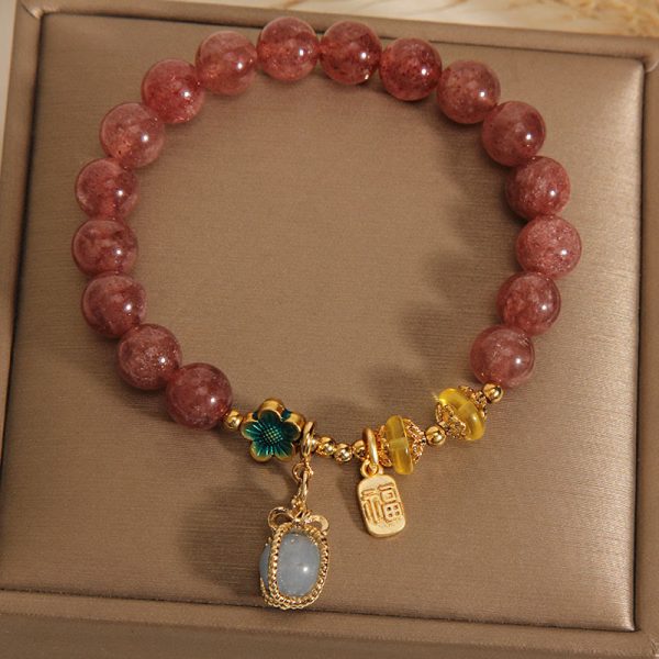 Strawberry Quartz Love Bracelet – Luck & Attraction Crystal