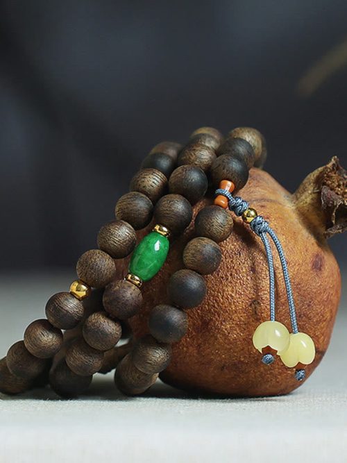Sandalwood Meditation Mala Bracelet 108 Beads Spiritual Jewelry