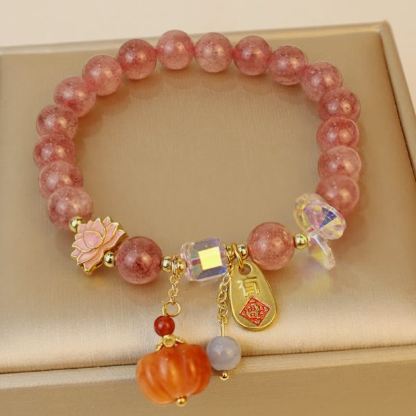 a69228899a1c3282cd34312af1f36dd8.jpg Strawberry Quartz Crystal Bracelet – Natural Healing Gemstone Bead Bracelet for Good Luck, Love Attraction & Positive Energy