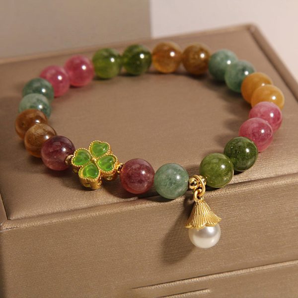 b87ced598f4b20c1156470a27ab8a459.jpg Tourmaline Lucky Clover Bracelet – Love & Energy Balance Jewelry
