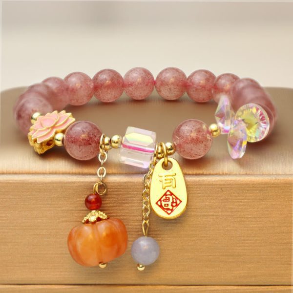 badb5197baa9a31338bb9532e698c5e6.jpg Strawberry Quartz Crystal Bracelet – Natural Healing Gemstone Bead Bracelet for Good Luck, Love Attraction & Positive Energy