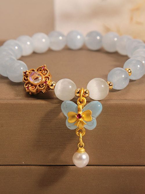White Chalcedony Bracelet Calm Protection Energy Jewelry.jpg White Chalcedony Cat’s Eye Bracelet Calm Protection Jewelry