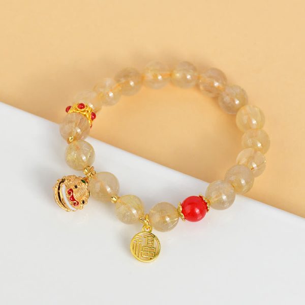 fe7b011645aed16d302bb0a6bbb9ff80.jpg Golden Rutilated Quartz Crystal Bracelet – Natural Healing Gemstone Bead Bracelet for Wealth Attraction, Abundance & Manifestation